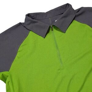 Mens Columbia 1/4 Zip Pullover‎ Golf Shirt Green Gray Raglan Short Sleeve Size M